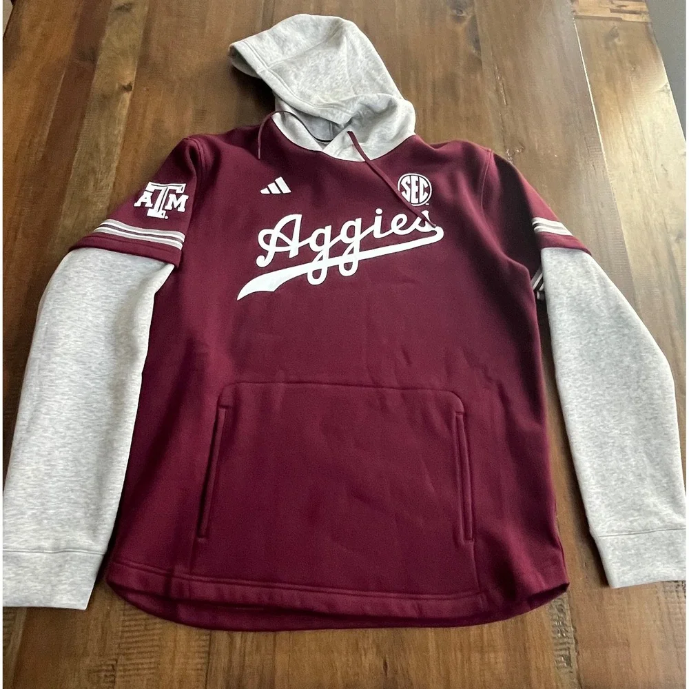 Adidas Texas A&M Aggies SEC‎ Hooded Sweatshirt Pullover Hoodie Men's Medium